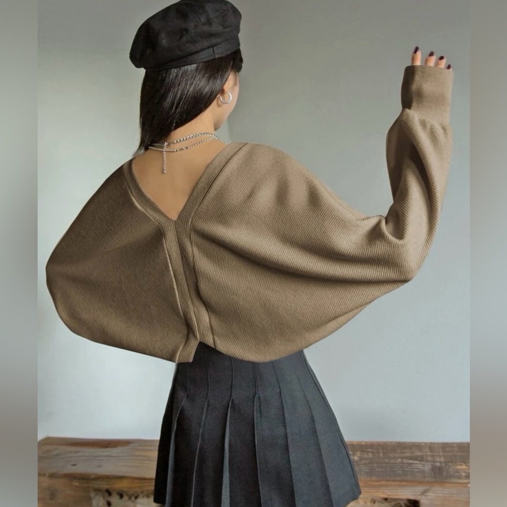 SHEIN Dazy slouchy bolero crop cardigan top bat sleeves Large